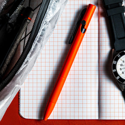 Carryology Blaze Orange Limited Essentials Slim Bolt Action Pen