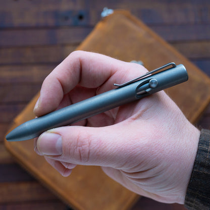 Stonewashed Titanium Thick Bolt Action Pen