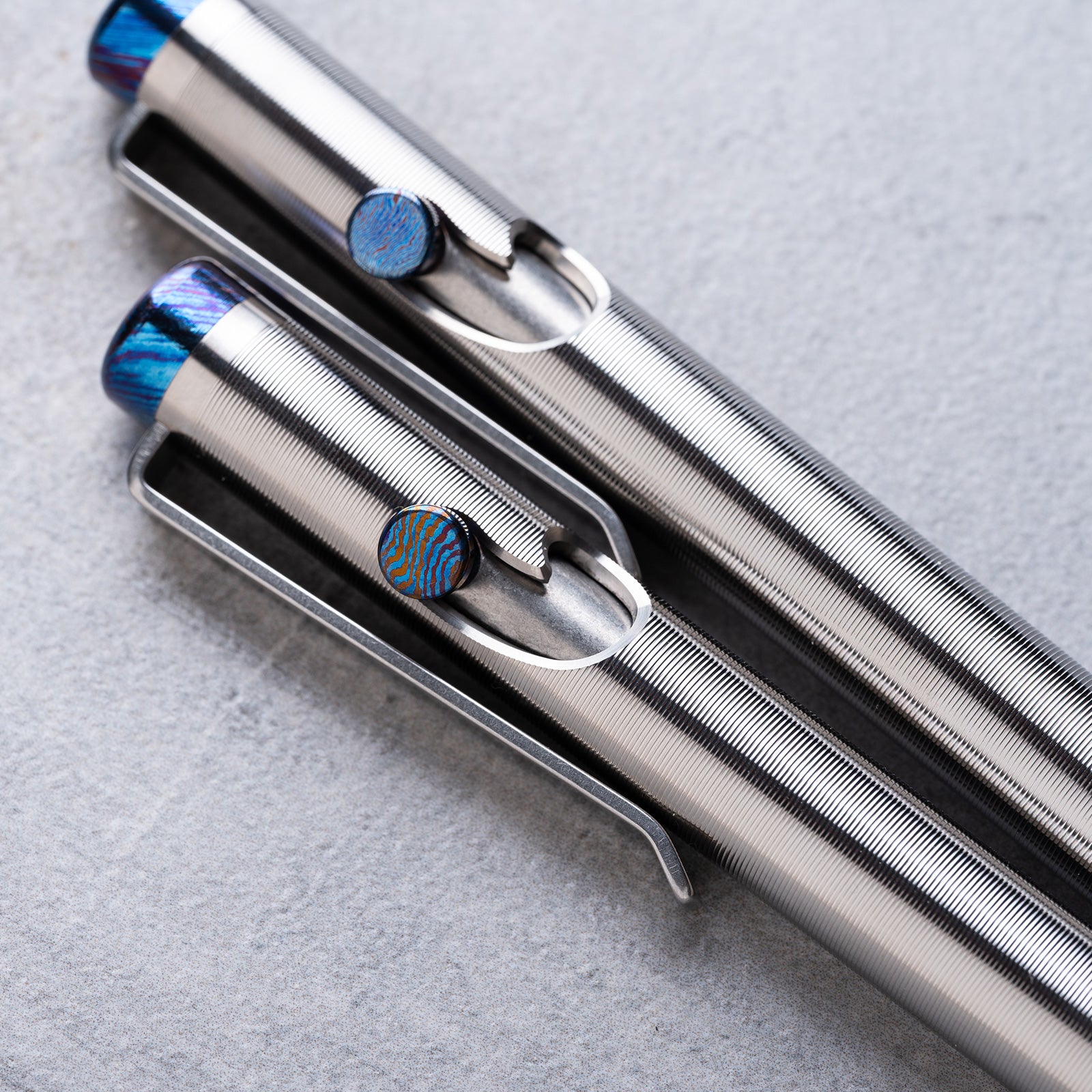 Titanium Damascus Bolt Action Pen