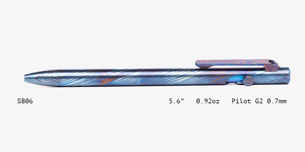 Full Titanium Damascus Slim Bolt Action Pens [Standard]