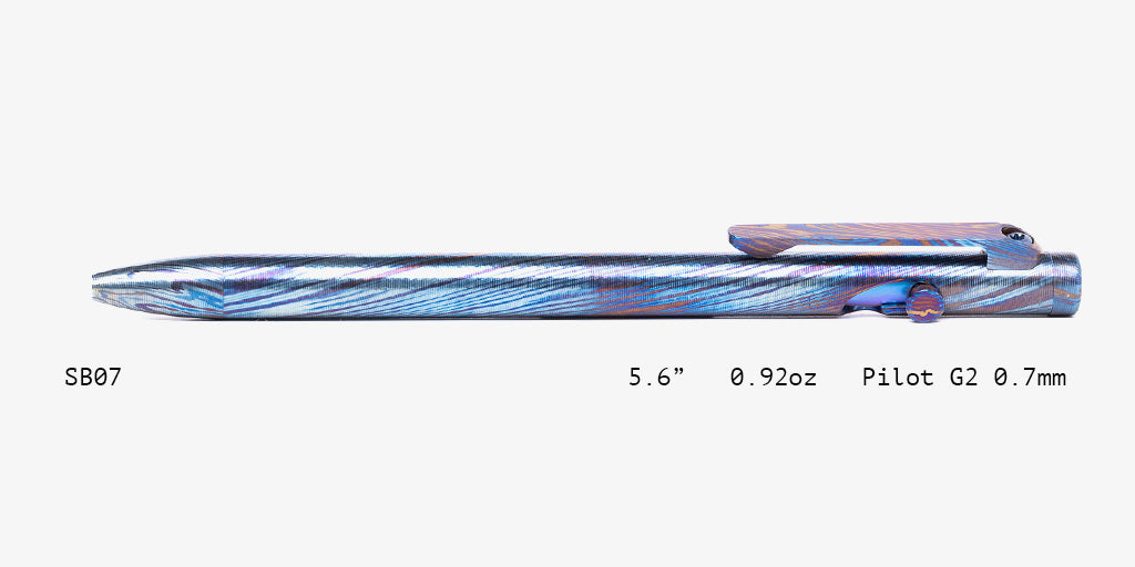 Full Titanium Damascus Slim Bolt Action Pens [Standard]