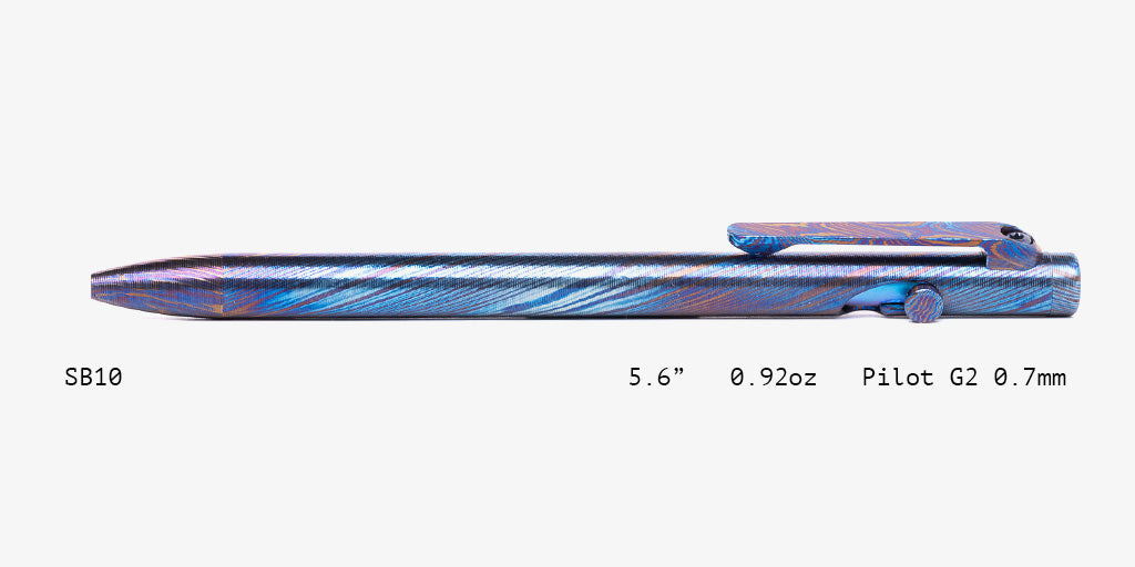 Full Titanium Damascus Slim Bolt Action Pens [Standard]