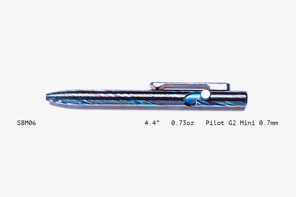 Full Titanium Damascus Slim Bolt Action Pens [Mini]