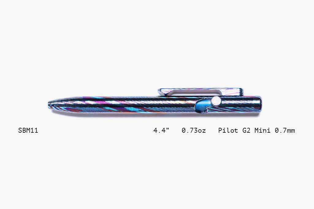 Full Titanium Damascus Slim Bolt Action Pens [Mini]