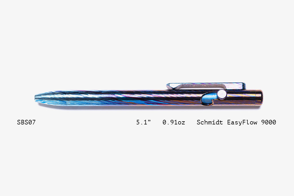Full Titanium Damascus Slim Bolt Action Pens [Short]