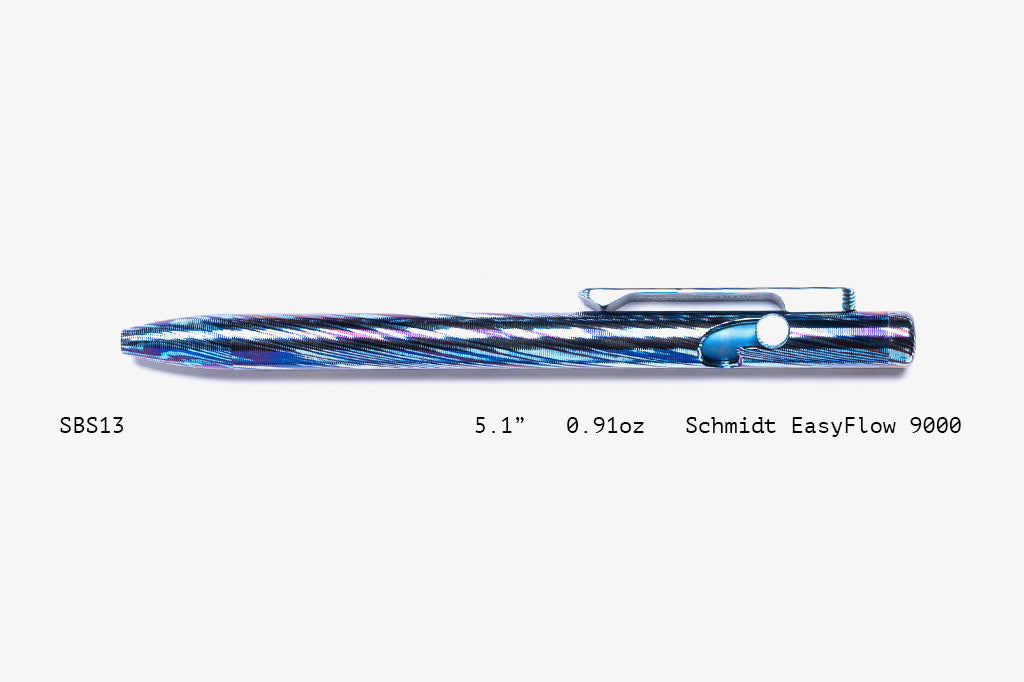 Full Titanium Damascus Slim Bolt Action Pens [Short]