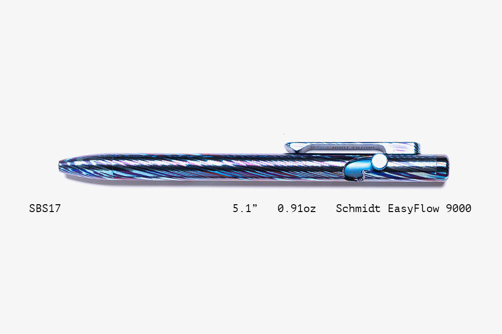 Full Titanium Damascus Slim Bolt Action Pens [Short]