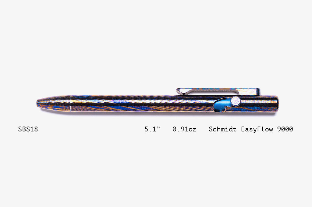 Full Titanium Damascus Slim Bolt Action Pens [Short]