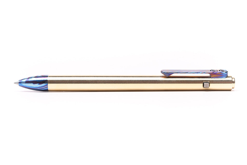 Titanium Damascus Side Click Pens