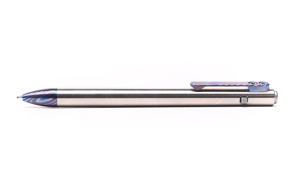 Titanium Damascus Side Click Pens